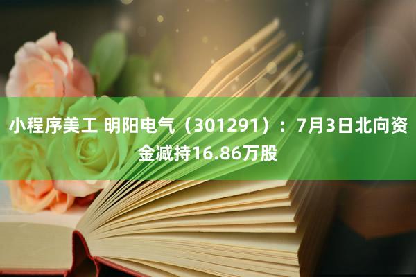 小程序美工 明阳电气（301291）：7月3日北向资金减持16.86万股