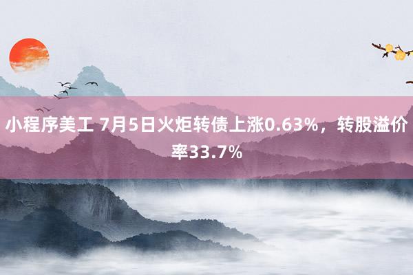 小程序美工 7月5日火炬转债上涨0.63%，转股溢价率33.7%